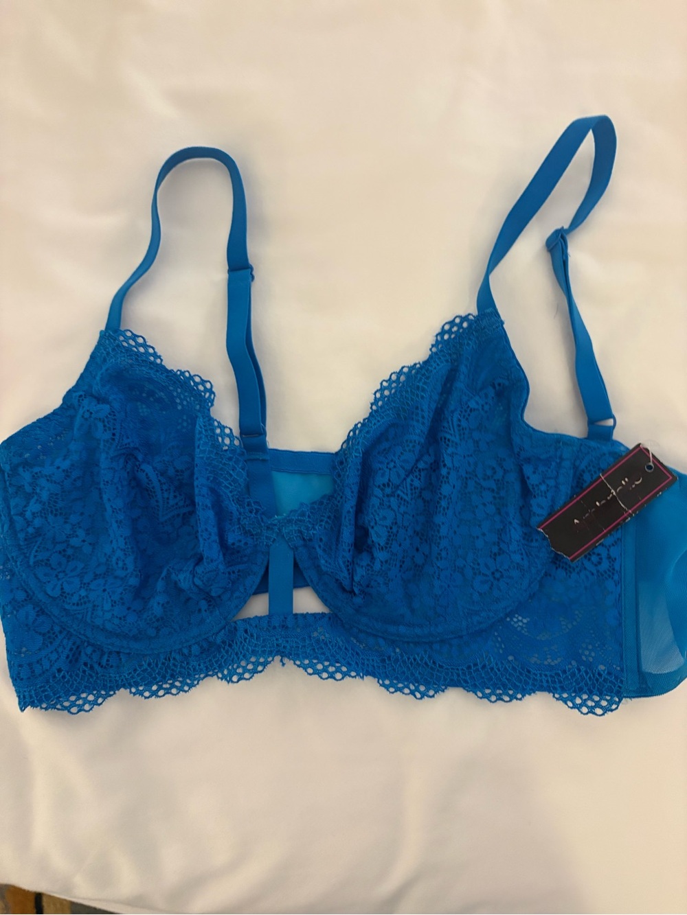 Blue Lace Underwire Bra Ambrielle size xl/8 new with tag